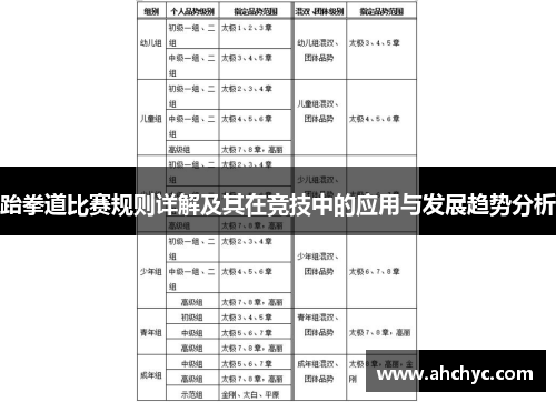 跆拳道比赛规则详解及其在竞技中的应用与发展趋势分析